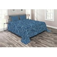 thumbnail image 1 of Ambesonne East Quilted Coverlet 3 Pcs, Zentangle Exotic, Queen Size, Pale Blue Navy Blue, 1 of 2