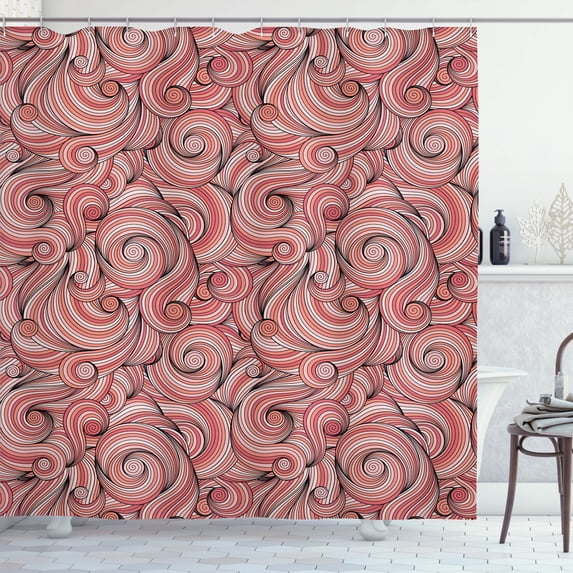 Ambesonne East Shower Curtain, Holiday Celebration Autumn Art, 69"Wx75"L, Coral Salmon