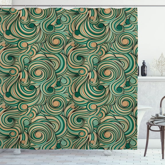 Ambesonne East Shower Curtain, Holiday Celebration Autumn Art, 69"Wx84"L, Hunter Green