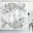 thumbnail image 1 of Ambesonne East Shower Curtain, Koi Fish Pattern, 69"Wx70"L, Grey and White, 1 of 3