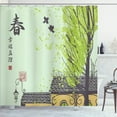 thumbnail image 1 of Ambesonne East Shower Curtain, Landscape with Tiled Roof, 69"Wx75"L, Pale Green and Multicolor, 1 of 3