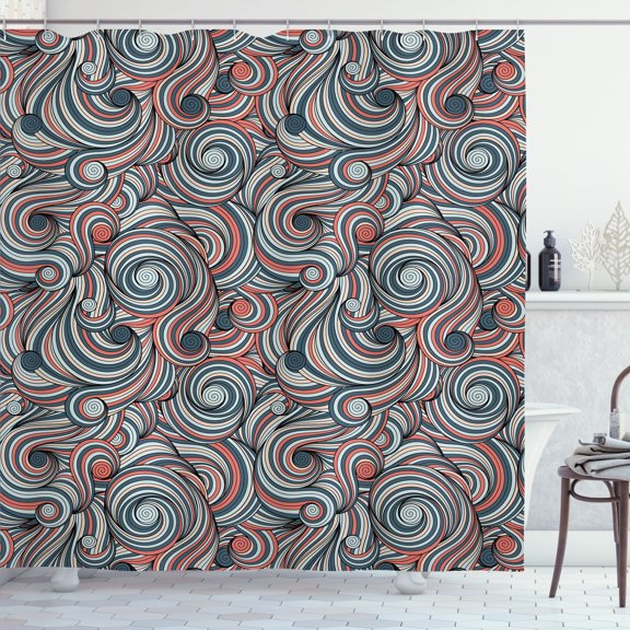 Ambesonne East Shower Curtain, Modern Autumn Festival Print, 69"Wx70"L, Dark Teal