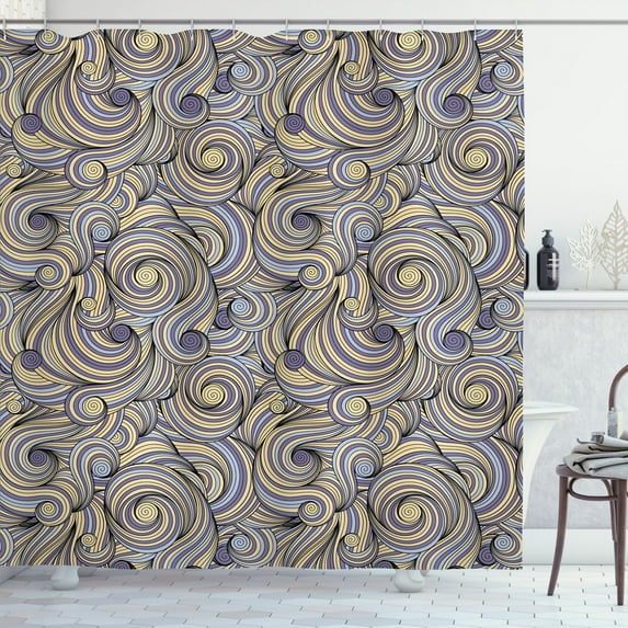 Ambesonne East Shower Curtain, Modern Autumn Festival Print, 69"Wx75"L, Lavender Blue
