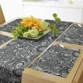 thumbnail image 1 of Ambesonne East Table Runner & Placemats, Lace Like Traditional, Placemat 4 pcs + Runner 16"x90", White and Charcoal Grey, 1 of 2