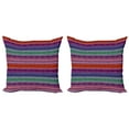 thumbnail image 1 of Ambesonne East Throw Pillow Cover 2 Pack, Geometric Colorful, 24", Multicolor, 1 of 2