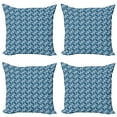 thumbnail image 1 of Ambesonne East Throw Pillow Cover 4 Pack, Ocean Inspired Oriental, 18", Blue White, 1 of 2