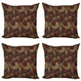 thumbnail image 1 of Ambesonne East Throw Pillow Cover 4 Pack, Traditional Roses Dragon, 16", Jade Green Sand Brown, 1 of 7