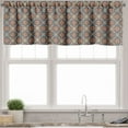 thumbnail image 1 of Ambesonne East Valance Pack of 2, Flora Themed Squares, 54"X12", Dark Blue Burgundy, 1 of 3