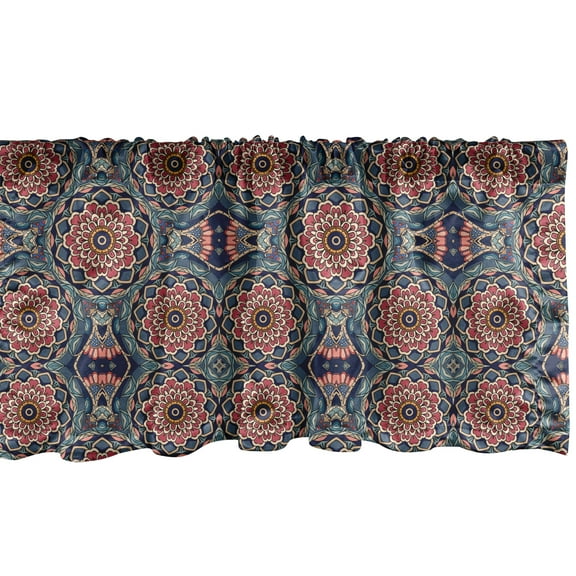 Ambesonne East Window Valance, Lotus Flowers, 54" X 18", Multicolor