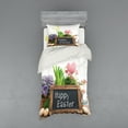 thumbnail image 1 of Ambesonne Easter Bedding Set 3 Pcs, Flowers Eggs on Table, Twin, Multicolor, 1 of 2