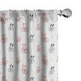 thumbnail image 1 of Ambesonne Easter Bunny Window Curtains, Rabbit Doodle, Each 28" W x 63" L, Rose Pale Grey, 1 of 4