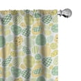thumbnail image 1 of Ambesonne Easter Bunny Curtains, Dyed Eggs Pastel Tones, Pair of 28"x84", Pastel Yellow White, 1 of 5