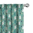 thumbnail image 1 of Ambesonne Easter Bunny Curtains, Rabbit Pattern, Pair of 28"x63", Dark Seafoam Dark Indigo, 1 of 5