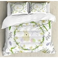 thumbnail image 1 of Ambesonne Easter Bunny Duvet Cover Set, Innocent Easter Art, 2-Calking, Apple Green Lavender Blue, 1 of 7
