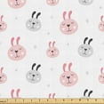 thumbnail image 1 of Ambesonne Easter Bunny Fabric by the Yard Upholstery, Rabbit Doodle, 1 Yard, Rose Pale Grey, 1 of 5