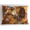 thumbnail image 1 of Ambesonne Easter Bunny Pillow Sham, Chocolate Holiday Eggs, 26" X 20", Multicolor, 1 of 2