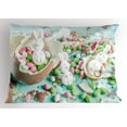 thumbnail image 1 of Ambesonne Easter Bunny Pillow Sham, Spring Holidays, 26" X 20", Multicolor, 1 of 2