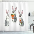 thumbnail image 1 of Ambesonne Easter Bunny Shower Curtain, Funny Rabbit Cartoon, 69"Wx75"L, White Multicolor, 1 of 3