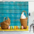 thumbnail image 1 of Ambesonne Easter Bunny Shower Curtain, Rabbits in Baskets, 69"Wx75"L, Multicolor, 1 of 3