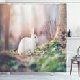 thumbnail image 1 of Ambesonne Easter Bunny Shower Curtain, Spring Rabbit Forest, 69"Wx84"L, Multicolor, 1 of 3
