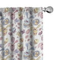 thumbnail image 1 of Ambesonne Easter Curtains, Bunny and Chicken, Pair of 28"x63", Multicolor, 1 of 5