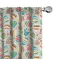 thumbnail image 1 of Ambesonne Easter Curtains, Cartoon Bunnies Dots, Pair of 28"x84", Multicolor, 1 of 5