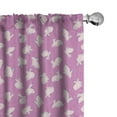 thumbnail image 1 of Ambesonne Easter Curtains, Cartoon Bunnies Vintage Art, Pair of 28"x63", Pale Fuchsia Rose and Grey, 1 of 3