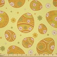 thumbnail image 1 of Ambesonne Easter Fabric by the Yard Microfiber, Cheerful Holiday Daisies, 2 Yards, Yellow Orange Green, 1 of 2