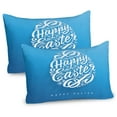 thumbnail image 1 of Ambesonne Easter Pillow Sham 2 Pack, Blooming Sketch Flowers, 30"x20", Azure Blue White, 1 of 3