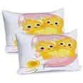 thumbnail image 1 of Ambesonne Easter Pillow Sham 2 Pack, Daffodil Chicks Cracked Egg, 26"x20", Pink and Yellow, 1 of 1
