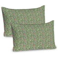 thumbnail image 1 of Ambesonne Easter Pillow Sham 2 Pack, Pastel Flowers Eggs Rabbits, 26"x20", Reseda Green Multicolor, 1 of 3