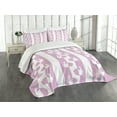 thumbnail image 1 of Ambesonne Easter Quilted Bedspread Set 3 Pcs, Bunny Rabbit, Queen Size, White Pink, 1 of 3