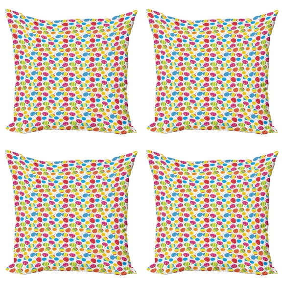 Ambesonne Easter Throw Pillow Cover 4 Pack, Chicken Daisies, 18", Multicolor