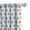 thumbnail image 1 of Ambesonne Eastern Window Curtains, Tulip Flowers, Each 28" W x 84" L, Red Navy Blue and White, 1 of 5