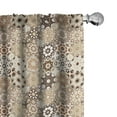 thumbnail image 1 of Ambesonne Eastern Curtains, Octagonal Retro Style, Pair of 28"x95", Dark Brown Pale Brown, 1 of 5