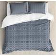 thumbnail image 1 of Ambesonne Eastern Duvet Cover Set, Wavy Floral Sprouts, 2-Calking, Charcoal Grey Dark Blue, 1 of 2