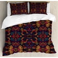 thumbnail image 1 of Ambesonne Eastern Duvet Cover Sets, Floral Glass Pattern, 2-King, Multicolor, 1 of 7