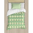 thumbnail image 1 of Ambesonne Eastern Duvet Cover Sets, Floral Tones Ornate, 2-Twin, Khaki Turquoise, 1 of 3