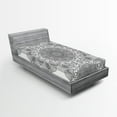 thumbnail image 1 of Ambesonne Eastern Fitted Sheet, Folk Pattern Moroccan, Twin XL Size, Grey White, 1 of 2