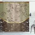thumbnail image 1 of Ambesonne Eastern Shower Curtain, Oriental Abstract Floral, 69"Wx70"L, Pale Sage, 1 of 4