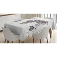 thumbnail image 1 of Ambesonne Eastern Tablecloth Rectangular Table Cover, Paisley Leaves, 60"x90", Plum Coral Turquoise, 1 of 4