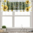 thumbnail image 1 of Ambesonne Eat Drink Laugh Window Valance, Farmhouse Sunflower, 42" X 12", Mustard Pearl Grey Teal, 1 of 5