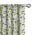 thumbnail image 1 of Ambesonne Ecology Curtains, Simple Bins and Symbols, Pair of 28"x95", Yellow Green Grey and White, 1 of 4