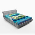 thumbnail image 1 of Ambesonne Ecology Fitted Sheet, Whale Rainbow Ocean Art, Full Size, Multicolor, 1 of 2