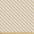 thumbnail image 1 of Ambesonne Ecru Fabric by the Yard Upholstery, Abstract Diagonal Stripes Art, 5 Yards, Ecru and Champagne, 1 of 5