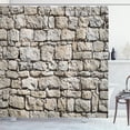 thumbnail image 1 of Ambesonne Ecru Shower Curtain, Big and Little Limestones Wall, 69"Wx84"L, Pale Sepia and Dark Eggshell, 1 of 4