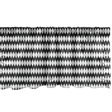 Ambesonne Edgy Window Valance, Abstract Simple Oval Shapes, 54" X 18", Charcoal Grey and White