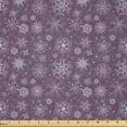 thumbnail image 1 of Ambesonne Eggplant Fabric by the Yard Microfiber, Xmas Snowflakes Floral, 10 Yards, Violet, 1 of 2