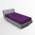 thumbnail image 1 of Ambesonne Eggplant Fitted Sheet, Vintage Purple Mandala, Twin Size, Purple, 1 of 3