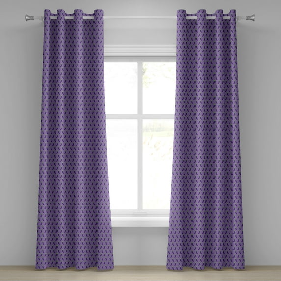 Ambesonne Eggplant Grommet Curtain, Food Art Ornament Symmetry, 50" x 72", Purple and Green